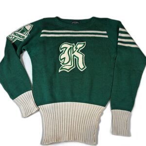 Vintage 1920s Letterman Wool Sweater Thomas Kelly High school Chicago Size S/M